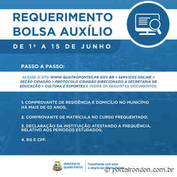 Requerimento da bolsa auxílio deve ser formalizado até amanhã - Portal Rondon