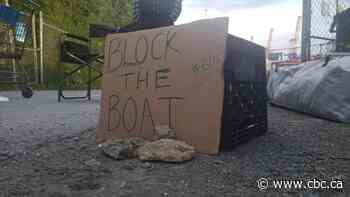 Protesters prevent Israeli container ship from docking in Prince Rupert