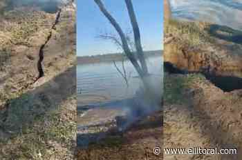 Video: increíble desmoronamiento de la barranca en el río Paraná por la bajante - El Litoral