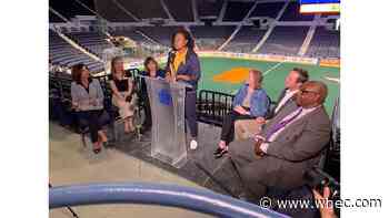 Ceremony marks completion of first phase of Blue Cross Arena expansion project