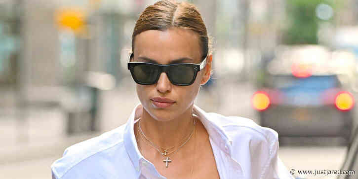 Irina Shayk Plays Peek-A-Boo With Her Bra While Out in NYC