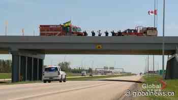 Public pays respect to fallen RCMP officer as remains return to Wolseley, Sask.