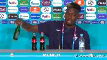 Pogba follows Ronaldo's lead by removing display drink during a press conference