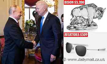 Biden gifts Putin $300 AVIATORS and a $3,200 Steuben crystal bison at summit 