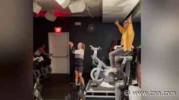 Watch Joe Jonas crash a Jonas Brothers-themed spin class
