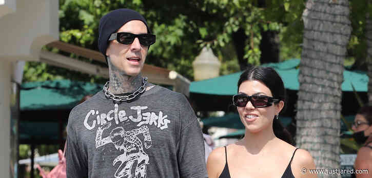 Kourtney Kardashian & Travis Barker Hold Hands While Shopping in Malibu