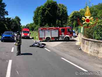 Schianto tra moto e auto a Erba, un ferito. L'intervento di Vigili del Fuoco e 118 - ComoZero