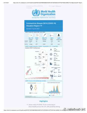 Coronavirus disease 2019 (COVID-19) Situation Report 77: occupied Palestinian territory, issued 17 June 2021, information for period: March 5 2020 - June 17 2021 - occupied Palestinian territory - ReliefWeb