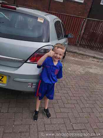 England supporter Albie, 5, plays sticker prank on Scotland-fan grandad ahead of Euro 2020 clash