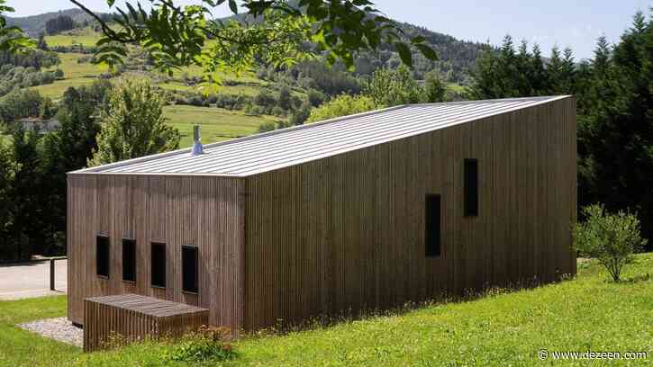 Pilgrim's House is a timber-clad hostel in the Basque countryside