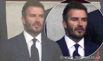 David Beckham shows his support for England and watches the Euro 2020 match