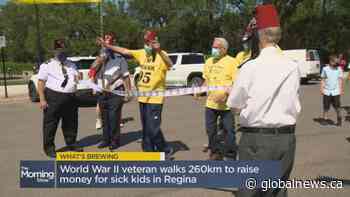 What's Brewing? Saskatchewan senior walks 260km to raise funds for sick kids in Regina | Watch News Videos Online - Globalnews.ca