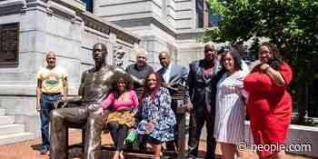 N.J. City Unveils 700-lb. Statue of George Floyd in Front of City Hall to 'Inspire' Residents: 'Larger Than Life' - PEOPLE