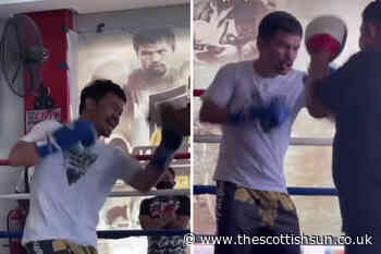 Watch Manny Pacquiao look sharp and slick in training aged 42 as boxing legend prepares for Errol Spence... - The Scottish Sun