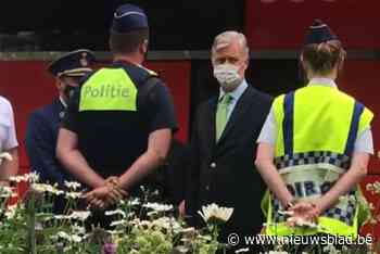 Koning Filip en premier De Croo bezoeken ingestorte basisschool in Antwerpen