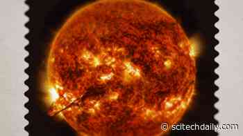 Gorgeous New Sun Science Stamps Highlight a Decade of Sun-Watching From Space