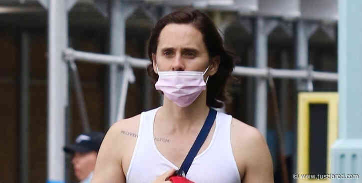 Jared Leto Sports Tight Tank Shirt for Walk Around NYC