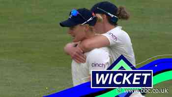 England v India: Katherine Brunt catch removes Shafali Verma
