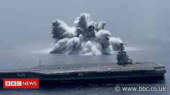 US Navy uses 40,000lb explosive to test warship in 'Full Ship Shock Trial'