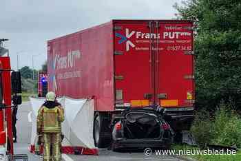 Auto smakt tegen geparkeerde vrachtwagen: chauffeur op slag dood
