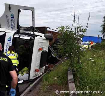 Delays on M62 after lorry overturns at junction 8 - St Helens Star