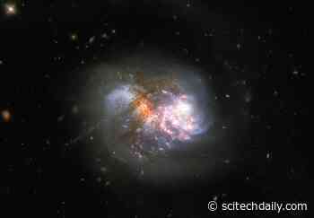 Clash of the Titans: Hubble Spots a Cataclysmic Cosmic Collision