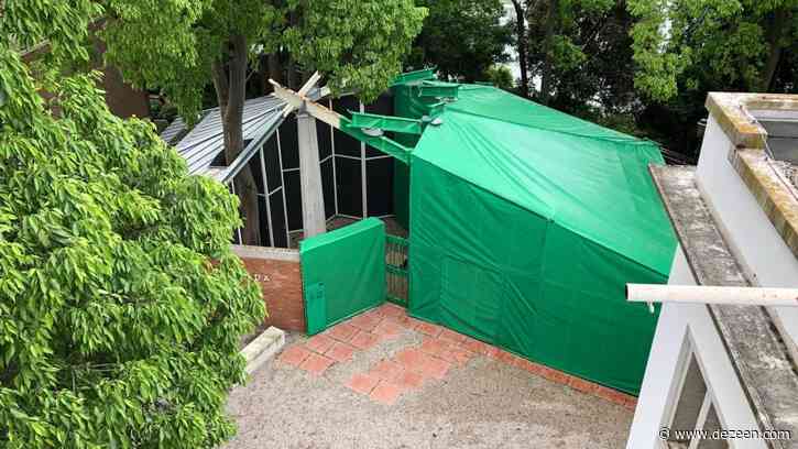 Canada blurs fact and fiction with green screen-wrapped Venice Architecture Biennale pavilion