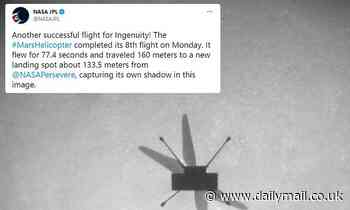 NASA's Ingenuity helicopter has made its EIGHTH successful flight on the Red Planet 