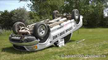 Smashed car campaign using 'shocking visual' to prevent impaired driving in Sask.