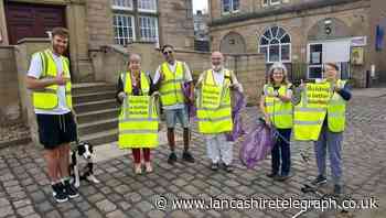 Brierfield town litter picking group keeping streets clean