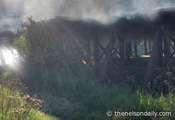 Nelson Fire Rescue & Services extinguish fire at former Kootenay Forest Products peco deck - The Nelson Daily