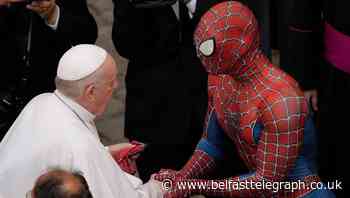 ‘Superhero’ in Spider-Man outfit meets Pope at Vatican