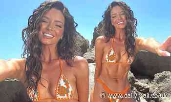 Love Island's Maura Higgins wears TINY orange crochet bikini during Gibraltar photo shoot