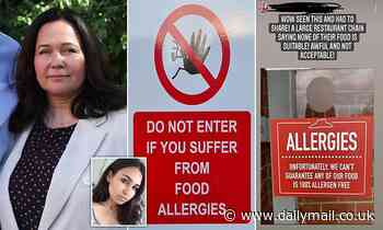 Outraged food allergy sufferers condemn cafes and restaurants that are BANNING them from entering - Daily Mail