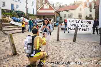 Padiham firefighter proposes after gruelling 190 mile charity trek