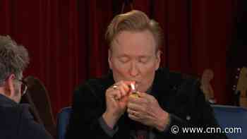 Conan O'Brien smokes weed on-air with Seth Rogan