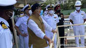 Defence Minister Rajnath Singh reviews progress of Project Seabird at Karwar Naval base, promises to raise its budget
