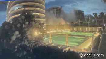 Security camera video shows moment of apartment building collapse in Surfside, Florida