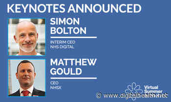 Simon Bolton to make first keynote at Virtual Summer School - Digital Health