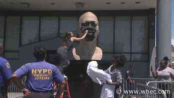 NYC sculpture of George Floyd vandalized