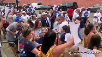 Pro-Byron Brown demonstrators rally outside Sahlen Field