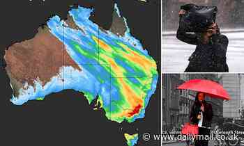 Huge 3500kilometre rain band moving across Australia means a very wet weekend for millions
