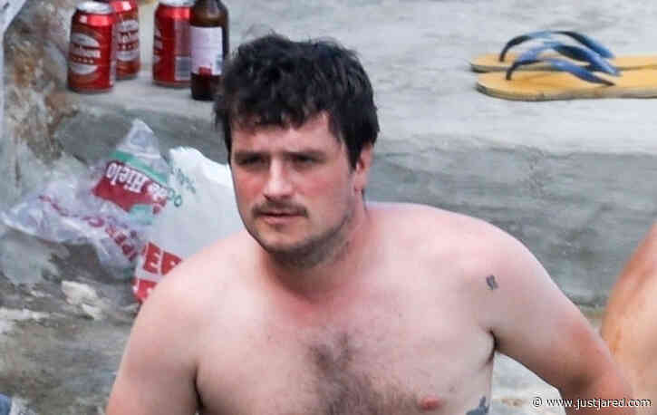 Josh Hutcherson Goes Shirtless During a Beach Day in Ibiza with Girlfriend Claudia Traisac