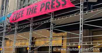 'Free the press' protestors dump manure outside national newspaper offices