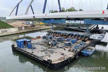 Millimeterwerk met duizend ton brugstaal op Albertkanaal