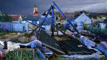 Rare tornado sweeps through villages in Europe