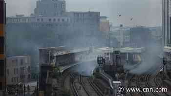Smoke billows from London train station as fire crews tackle blaze