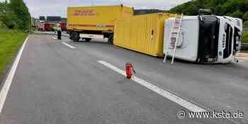 Unfall auf der A3: Lkw stürzt kurz vor Lohmar-Nord um – Vollsperrung aufgehoben - Kölner Stadt-Anzeiger
