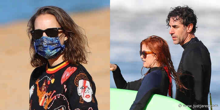 Natalie Portman & Benjamin Millepied Join Sacha Baron Cohen & Isla Fisher For Some Surfing