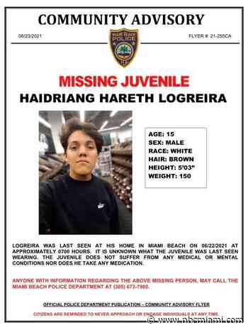 Missing Teen Alert for Boy Last Seen in Miami Beach